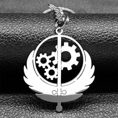 Bruderschaft von Edelstahl Anhänger Halsketten Schwarz Farbe Musik Band Patch Spiel Flagge Halskette Schmuck N3001S06