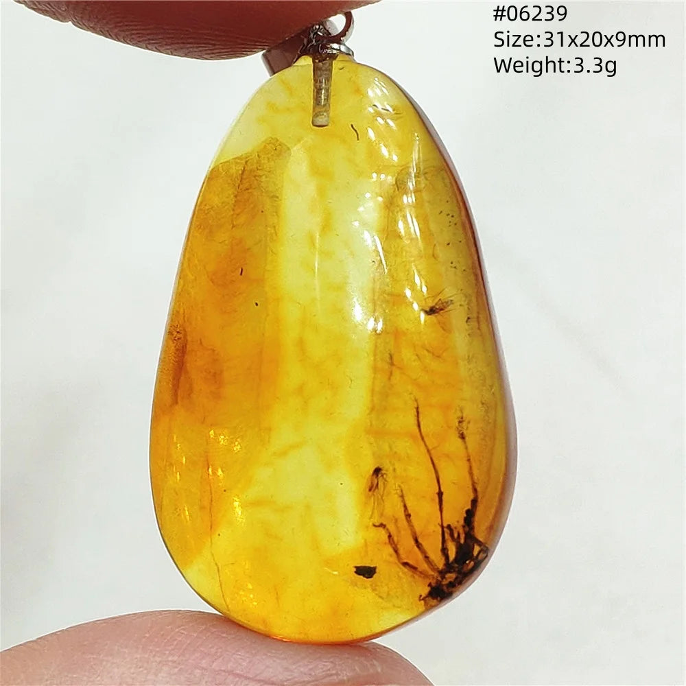 Natürlicher Bernstein-Anhänger Blumenförmiger Gelber Baltischer Bernstein Damen Herren Schmuck Reiki-Stein Burma AAAAAAA