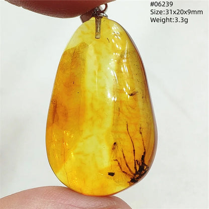 Natürlicher Bernstein-Anhänger Blumenförmiger Gelber Baltischer Bernstein Damen Herren Schmuck Reiki-Stein Burma AAAAAAA