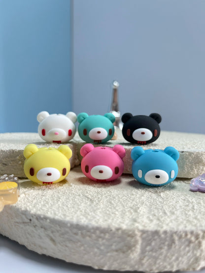 Kawaii Bloody Bear Datenkabelschutz, niedliche Cartoon-Tier-Ladekabelabdeckung, stoßfest und langlebig, einzigartiges Zubehör für Telefon
