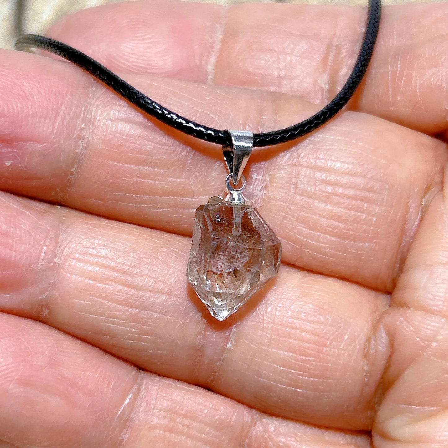 Natürlicher Kristall Herkimer Diamant Zubehör Hängestein Edelsteine Mineral Energie Reiki Heimdekorationen Geschenk Erzkristalle