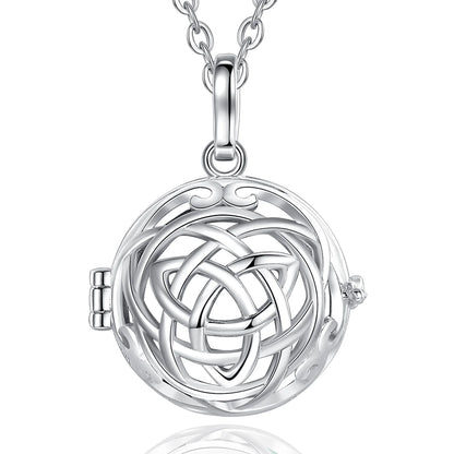 Eudora Urne Feuerbestattung Anhänger 20mm Celtic Knoten Käfig Medaillon Asche Halter Andenken Kapsel Halskette Hohl Ball DIY Trendy Schmuck