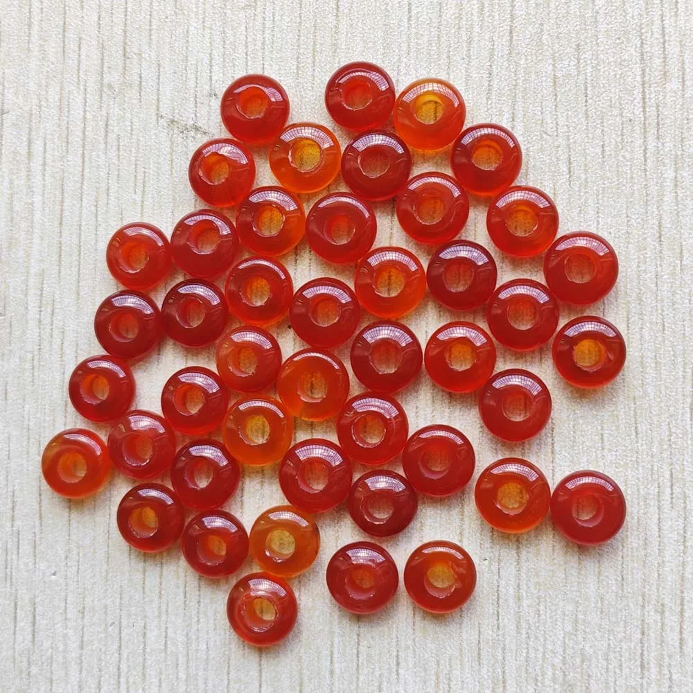 Mode gute Qualität Naturstein Mix runde Charms großes Loch Charms Perlen 10mm für Schmuckherstellung 50 Stück Großhandel kostenloser Versand