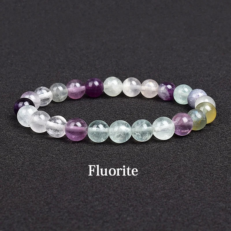 Genuine natural stone bracelet: Apatite, Lapis Lazuli, Agate, Crystal, Tiger's Eye. High-quality gemstone bead bracelet. Men's jewelry bangle.