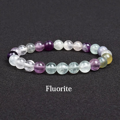 Genuine natural stone bracelet: Apatite, Lapis Lazuli, Agate, Crystal, Tiger's Eye. High-quality gemstone bead bracelet. Men's jewelry bangle.