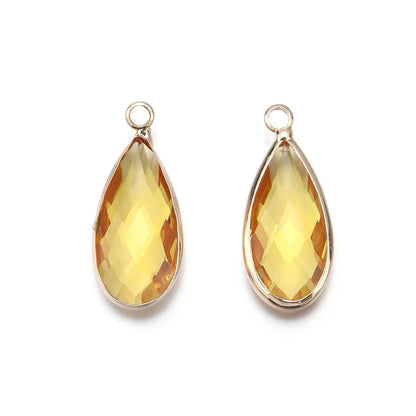 5 teile/los Teardrop Kristall Glas Anhänger Charms für Paare Armband Ohrringe Schmuck Machen Liefert DIY Halskette Ornamente