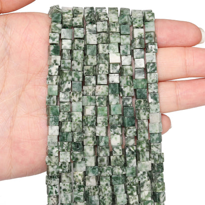 4 mm quadratische Würfelform-Perlen, natürlicher Lapislazuli, Amazonit, lila Achat-Steinperlen für Schmuckherstellung, DIY-Armband-Zubehör