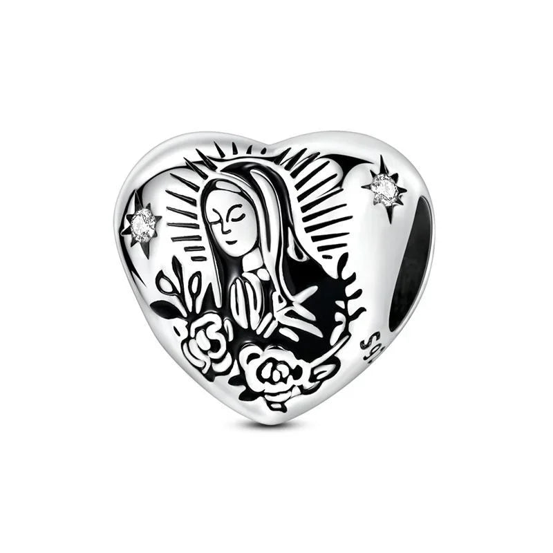 Bezaubernde herzförmige Perlen aus 925er-Sterlingsilber, Familie, Liebe, Tier, Fußabdruck, Charm-Armband, Halskette, passend für Frauen, DIY-Urlaubsgeschenke