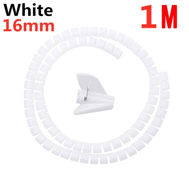 2M/1M Flexible Spirale Kabel Draht Schutz Kabel Organizer Computer Kabel Schutzhülle Rohr Clip Organizer Management werkzeuge 16/10mm