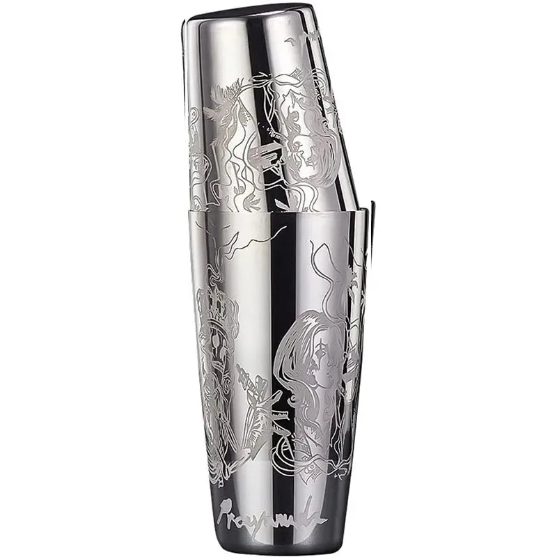Boston Shaker aus Edelstahl mit geätztem Muster, Cocktail-Shaker, Martini-Shaker, Getränkemixer, professionelle Barkeeper-Sets