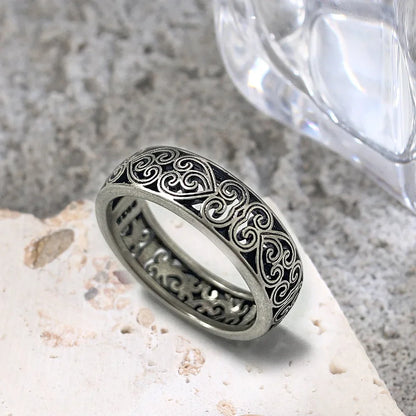 Ringe aus 925er-Sterlingsilber, ausgehöhlt, Vintage-Blumenform, mit Retro-Silber, Hip-Pop, coole Ringe, edler Schmuck, Geschenk für Damen und Herren