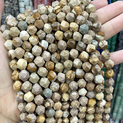6 8 10 MM Natürliche Facettierte Stein Achate Rhodolite Quarz Jade Spacer Perlen Diy Handgemachte Armband Für Schmuck Machen zubehör