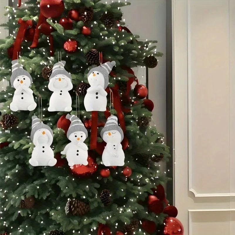 12/6 Stück Weihnachten süße Schneemann Dekoration Anhänger für Winter Weihnachtsbaum Dekoration Neujahr Weihnachtsgeschenke Partyzubehör