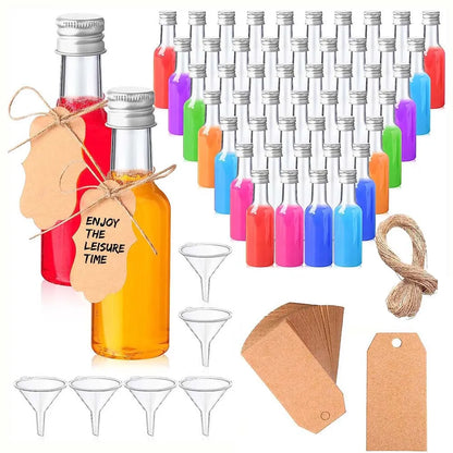 100pcs 50ml Mini Schnaps flaschen wieder verwendbare Plastik leere Alkohol Schnaps flasche für Wodka Champagner Whisky für Hochzeits feier