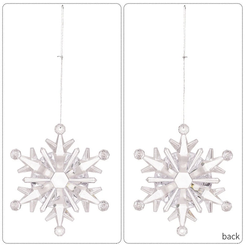 Weihnachtsbaum Schneeflocken Anhänger Dekoration Neujahr Dekor Kunststoff hängende Schneeflocke Baum Ornament für Weihnachtsfeierzubehör