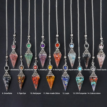 Natürliche Stein Geist Pendel Anhänger Gitter Kette Energie Glück Geheimnisvolle Reiki Harz Für Schmuck Machen Zubehör Halsketten