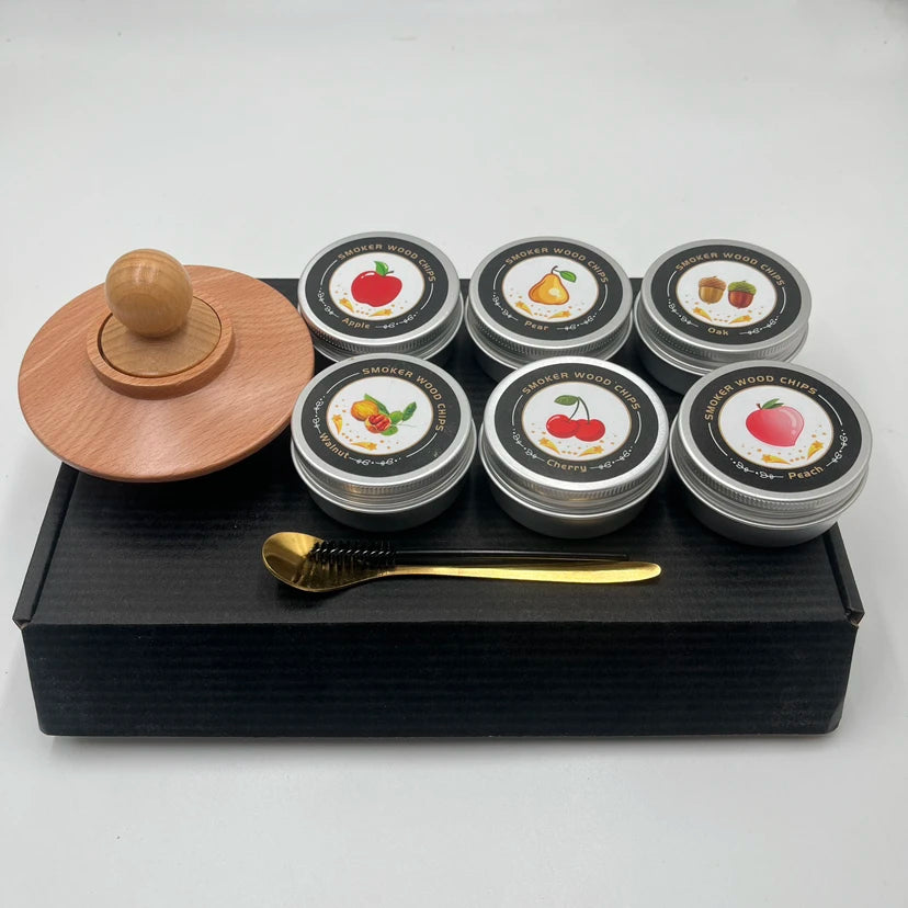 4/6 Geschmacksrichtungen Whiskey Smoker Kit Klassisches Cocktail-Ei-Set mit Holzspäne Smoker für Bourbon Whiskey-Geschenke, Geburtstagsgeschenk
