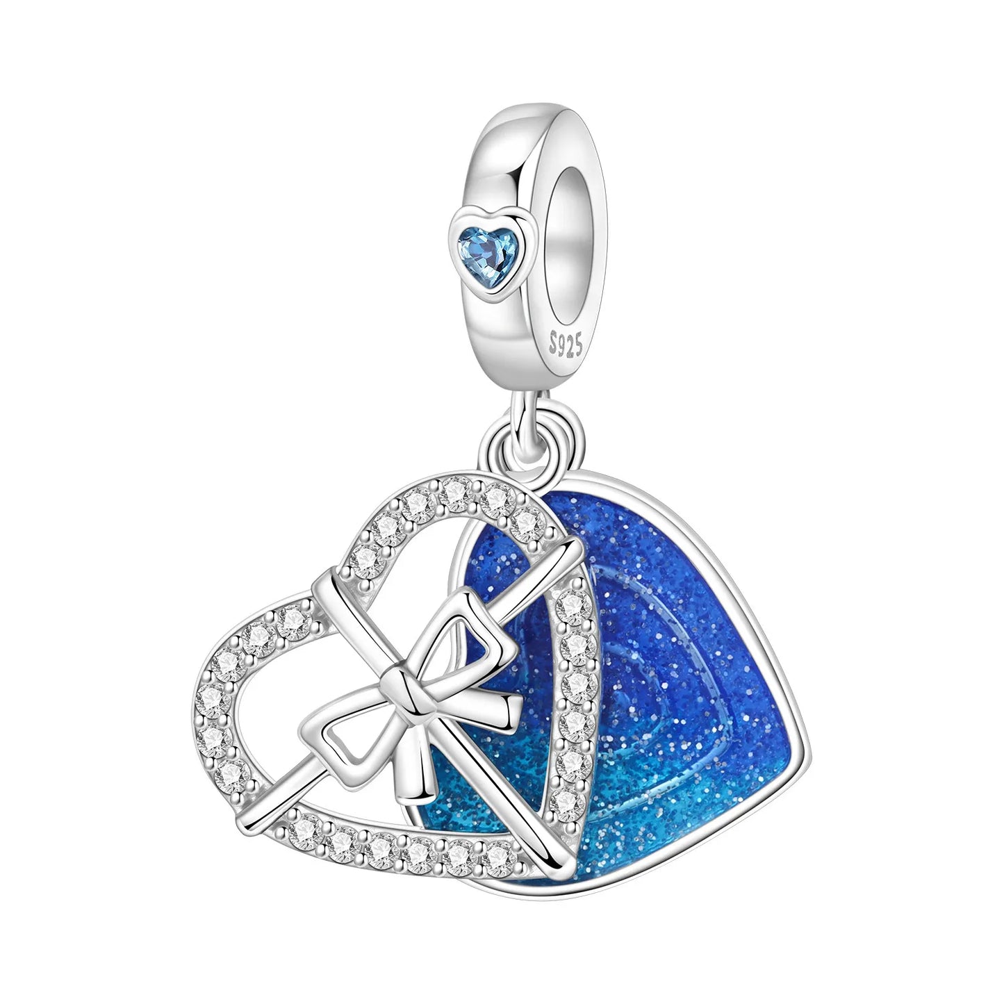 Blue Series Charm-Anhänger aus 925er-Sterlingsilber, Dackel-Feder, Meer, Kokosnussbaum, Stern, Hexe, passend für DIY-Armbänder, Halsketten, Partygeschenke