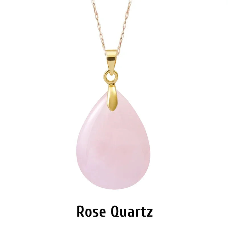 Naturstein Kristall Anhänger Teardrop Mode Halskette für DIY Halskette Ohrringe machen Schmuck Weihnachten Freundschaft Geschenk