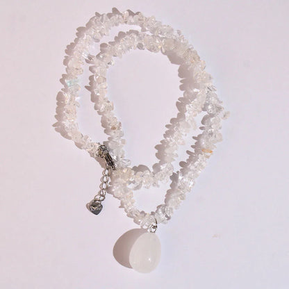 Natürliche Amethyst- und Kristallquarz-Chip-Perlen-Choker-Halskette, Böhmischer Unregelmäßiger Heilstein-Schmuck für Frauen