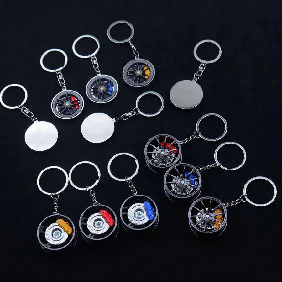 Neue Radnabe Schlüsselanhänger Fidgeting Spinner Mode BBS Metall Auto Metalllager Rotierende Bremse Modell Zappeln Spielzeug Schlüsselanhänger für Männer