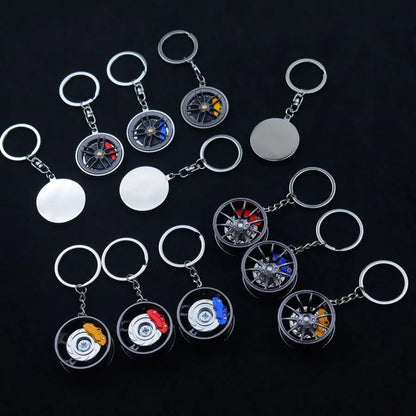 Neue Radnabe Schlüsselanhänger Fidgeting Spinner Mode BBS Metall Auto Metalllager Rotierende Bremse Modell Zappeln Spielzeug Schlüsselanhänger für Männer