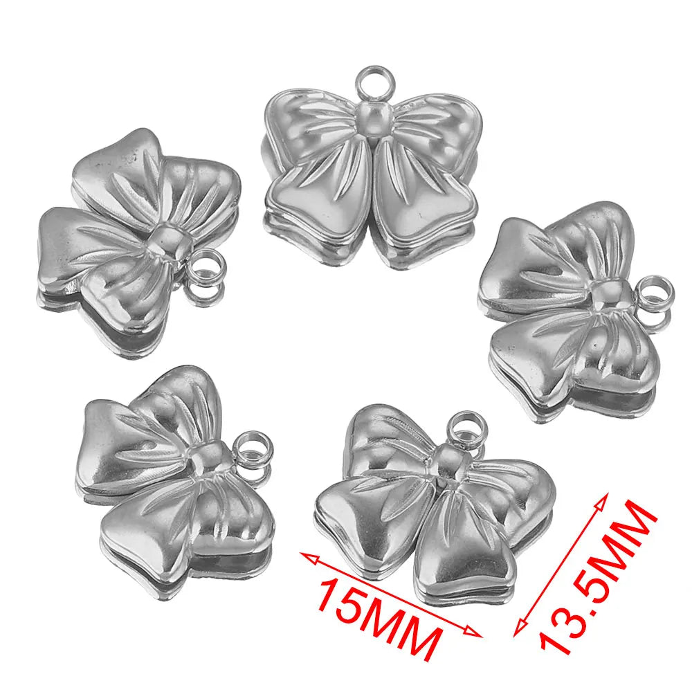 5 Stück Edelstahl Charms Bogen Charm vergoldet Charm DIY Ohrringe Armband Schmuckherstellung Materialien Handwerk Großhandel Bulk