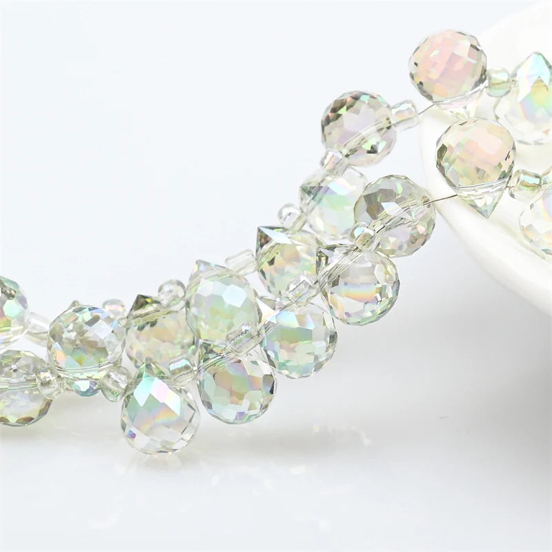 Österreich AB Farbe Kristall Erdbeere Perlen 10*8mm Glänzende Facettierte Glas Perlen für Schmuck Machen DIY Hochzeit Kleid zubehör