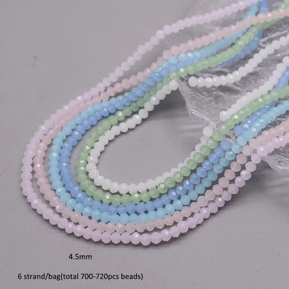 4 mm Farbschema, 6 Stränge/Beutel, Rondelle-Kristallglasperlen, facettierte lose Distanzperlen für Schmuckherstellung, Schmuck, DIY-Halskette