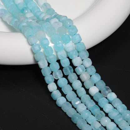 5x5mm AAA Facettierte Würfel Naturstein Blau Angelite Perlen Quadratische Spacer Perlen Für Schmuck Machen DIY Charms armband Zubehör