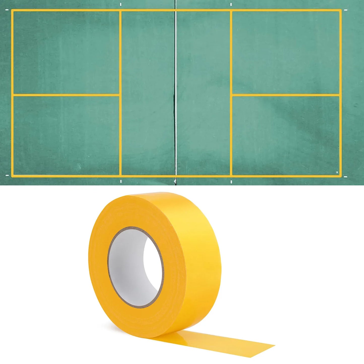Positionierungs- und Warnbodenmarkierungsband – Mehrflächenkleber für Pickleball-Hoflinien, Outdoor-Sportplatzmarkierung