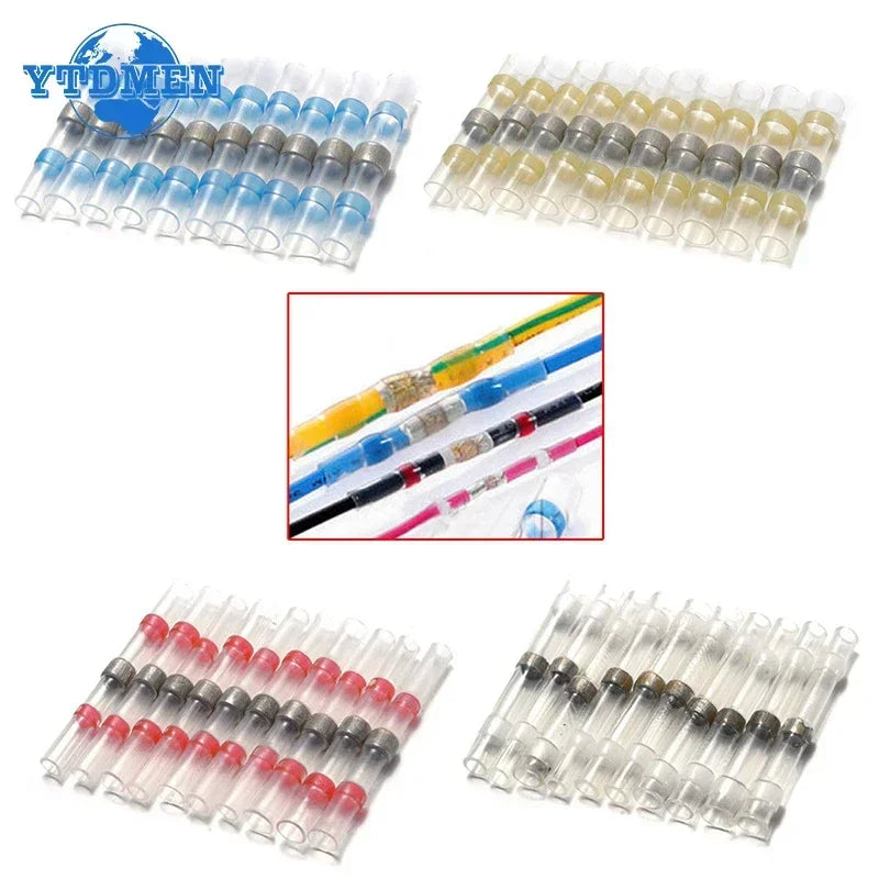 50/100 stücke Schrumpf Butt Wasserdichte Solder Dichtung Draht Kabel Splice Terminal Kit Crimp Terminals Stecker Elektrische, mit Box