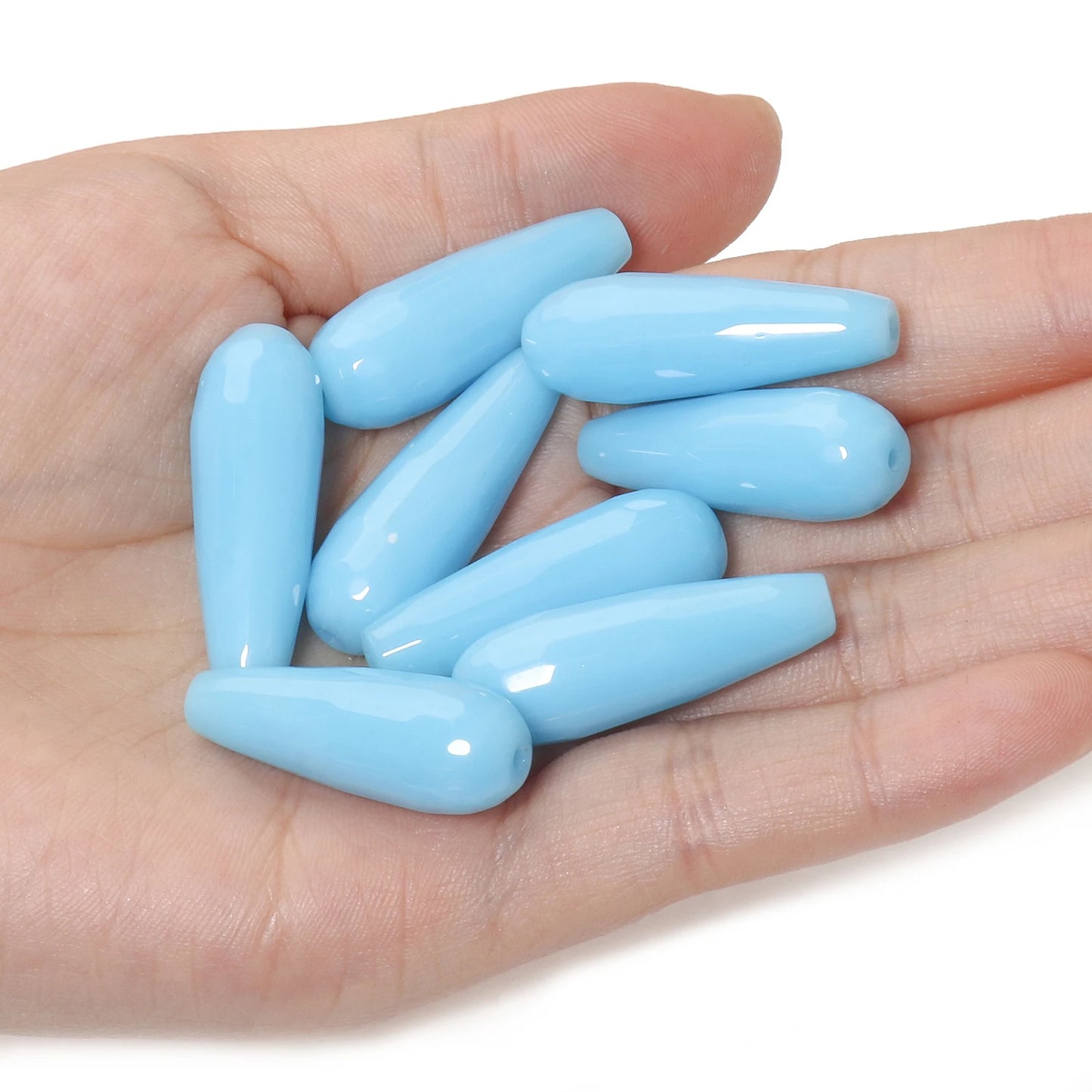 2 Stück Charme Wasser tropfenform Perlen 10x30mm Chalcedon Achate Howlite lose Spacer Perlen für Schmuck machen DIY Armband Ohrringe