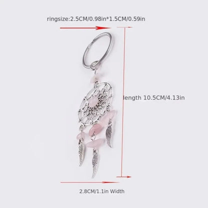 Naturstein Traumfänger Schlüsselanhänger Taschenanhänger Mode Boho Schmuck Flügel Schlüsselanhänger Opal für Frauen Mädchen Party Geschenk