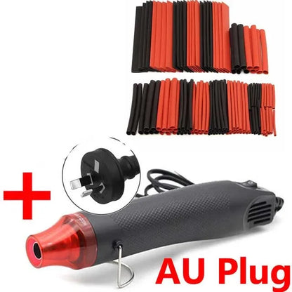127/328 Stück Schrumpfschlauch mit 300 W Heißluftpistole 2:1 Schrumpfdraht Schrumpfschlauch Kabel verbinden Abdeckung Schutz DIY