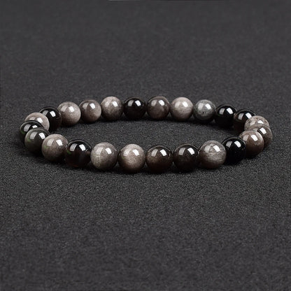 Genuine natural stone bracelet: Apatite, Lapis Lazuli, Agate, Crystal, Tiger's Eye. High-quality gemstone bead bracelet. Men's jewelry bangle.
