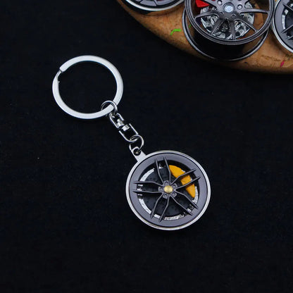 Neue Radnabe Schlüsselanhänger Fidgeting Spinner Mode BBS Metall Auto Metalllager Rotierende Bremse Modell Zappeln Spielzeug Schlüsselanhänger für Männer