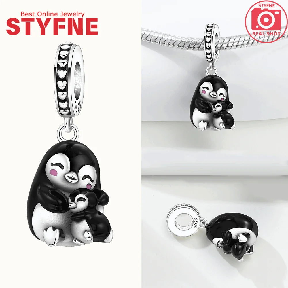 Charm-Perlen aus 925er Silber, Tierserie, Koala, Pinguin, Panda, Chamäleon-Perlen-Anhänger, passend für Original-Armbänder, DIY-Schmuck, Geschenk für Frauen