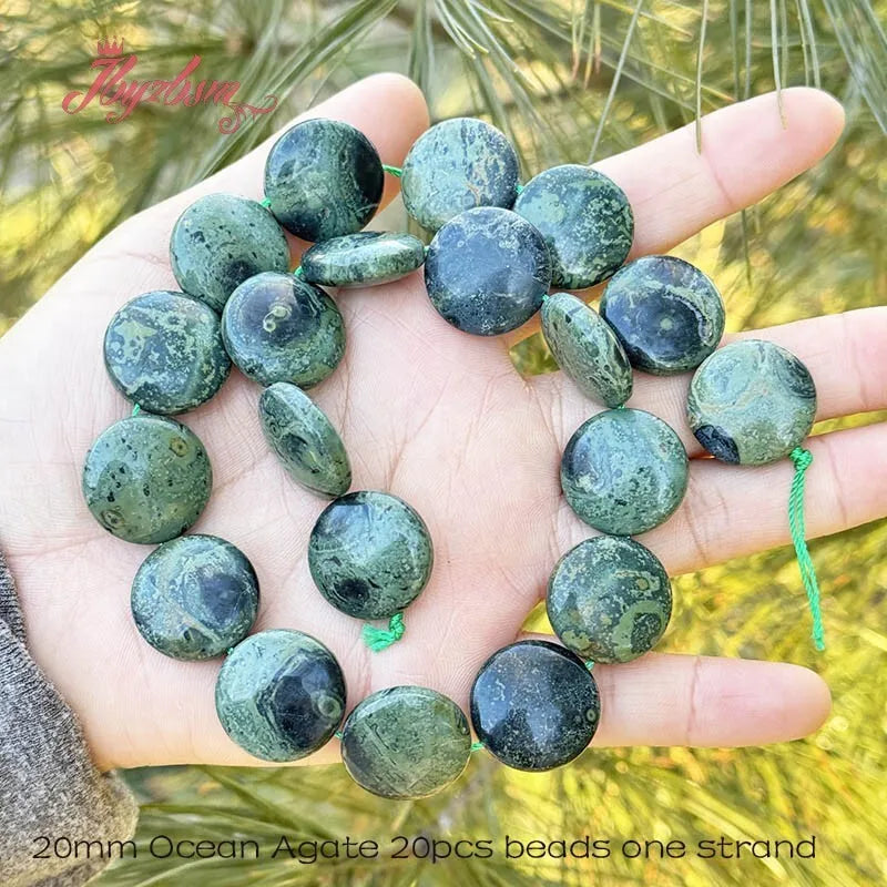 20mm Natürlicher Fluorit/Quarz/Rhodonit/Tigerauge/Achat Münze Stein Perlen Strang 15" Für DIY Halskette Schmuck Machen Kostenloser Versand