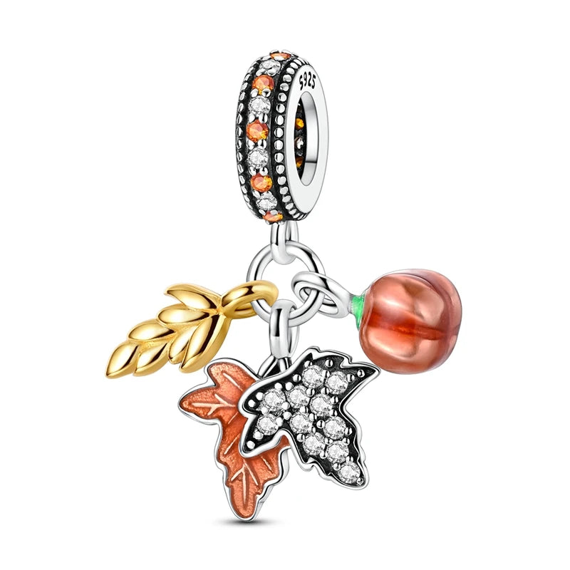 Gelber Sonnenblumen-Charm aus 925er Silber, Original-Zirkon, Kolibri, Einhorn-Charms, passend für Armbänder, DIY-Schmuck für Frauen, Hochzeitsgeschenk