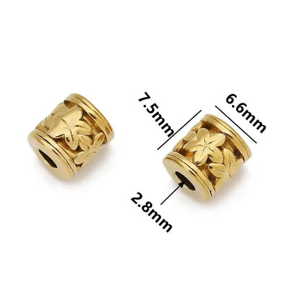 5 teile/los Edelstahl Gold Farbe Lose Rohr Große Loch Spacer Perlen für DIY Armbänder Halskette Schmuck Machen Liefert Finden