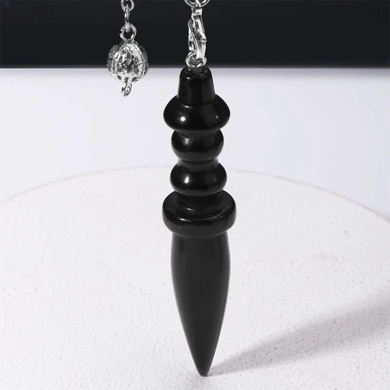 Naturstein heilsteine Anhänger ägyptischen Kristall Pendel für Weissagung Wünschelrute Reiki rosa klar Quarz Amethysten obsidian rosenquarzschwarz Onyx Pendel edelstein anhänger kristall anhänger amulett x130