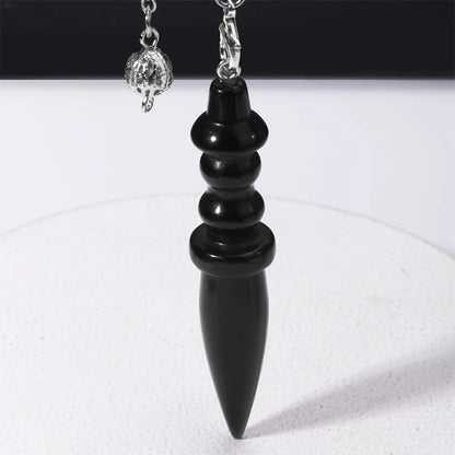 Naturstein heilsteine Anhänger ägyptischen Kristall Pendel für Weissagung Wünschelrute Reiki rosa klar Quarz Amethysten obsidian rosenquarzschwarz Onyx Pendel edelstein anhänger kristall anhänger amulett x130