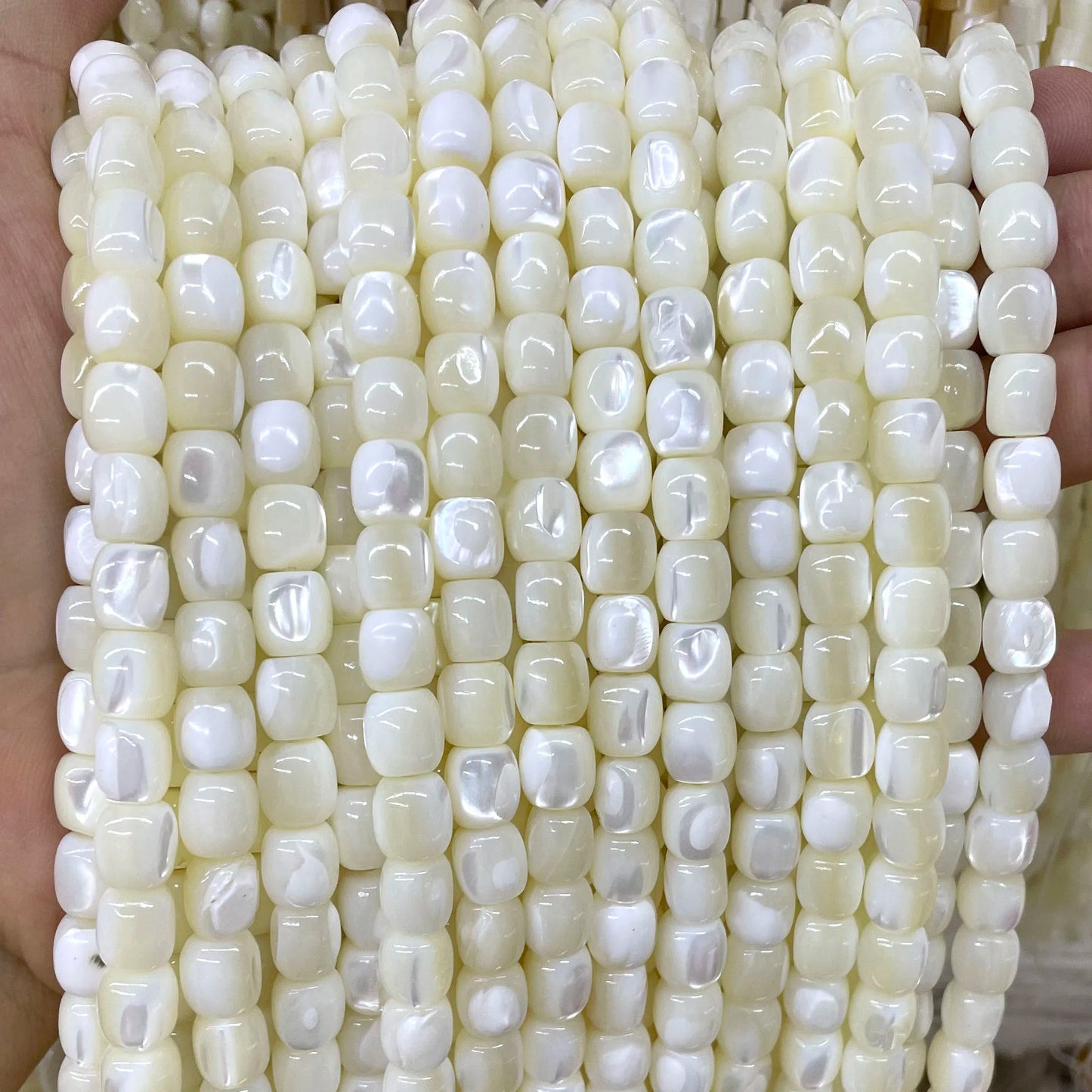 6X6MM 8X8MM Natürliche Weiße Perlmutt Mopp Shell Lose Perlen Für Schmuck Machen DIY ohr Studs Armband Halskette Zubehör