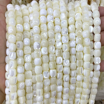 6X6MM 8X8MM Natürliche Weiße Perlmutt Mopp Shell Lose Perlen Für Schmuck Machen DIY ohr Studs Armband Halskette Zubehör