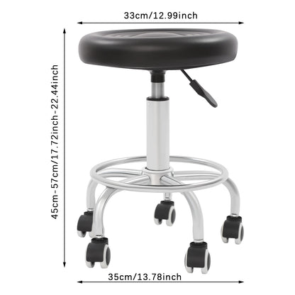 360 °   Drehbarer Barhocker, Bürohocker mit Rollen, Drehstuhl Höhenverstellbar 45-57 cm, Tragfähigkeit 150 kg