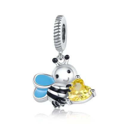 Animal Series Charms aus 925er-Sterlingsilber, Kaninchen, Katze, Pfau, Elefant, Türkei, Hund, passend für DIY-Armbänder, Halsketten, niedliche dekorative Geschenke