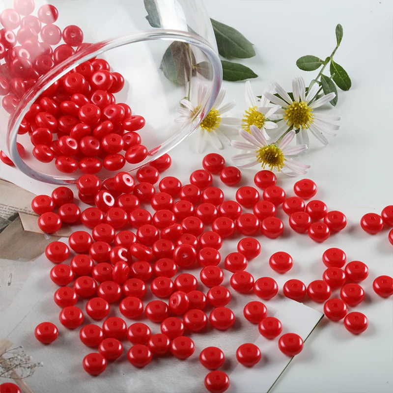 50/100 stücke 3x6mm Neue Glas Seed Bead Abacus Form Spacer Lose Perlen für DIY Schmuck Machen armband Halskette Charms Zubehör