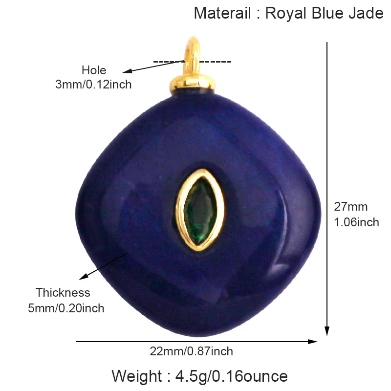 Jade Achat Amethyst Amazonit Wasser Gras Lapis Lazuli Charm Anhänger, 18K echt vergoldet Schmuck für Halskette Handwerk Herstellung S79