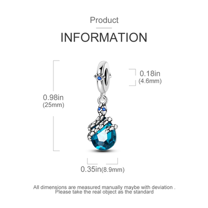 Charm-Anhänger aus Silber 925, blaue Serie, passend für Armbänder, Charms, DIY, originelle Mode-Anhänger für Schmuckherstellung